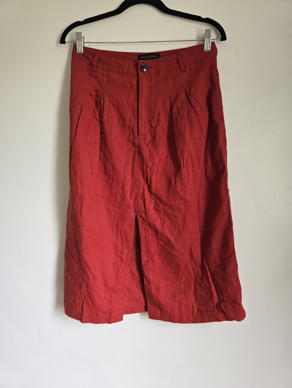 Banana Republic Linen Blend Midi Rust Embers.